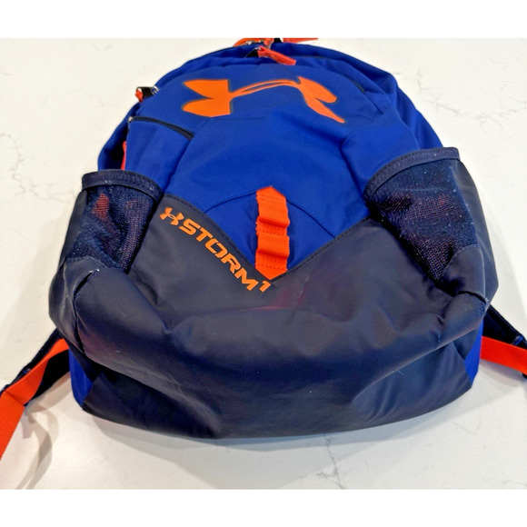 UNDER ARMOUR Storm 1 Backpack Blue Orange Padded Laptop GUC - Picture 10 of 10
